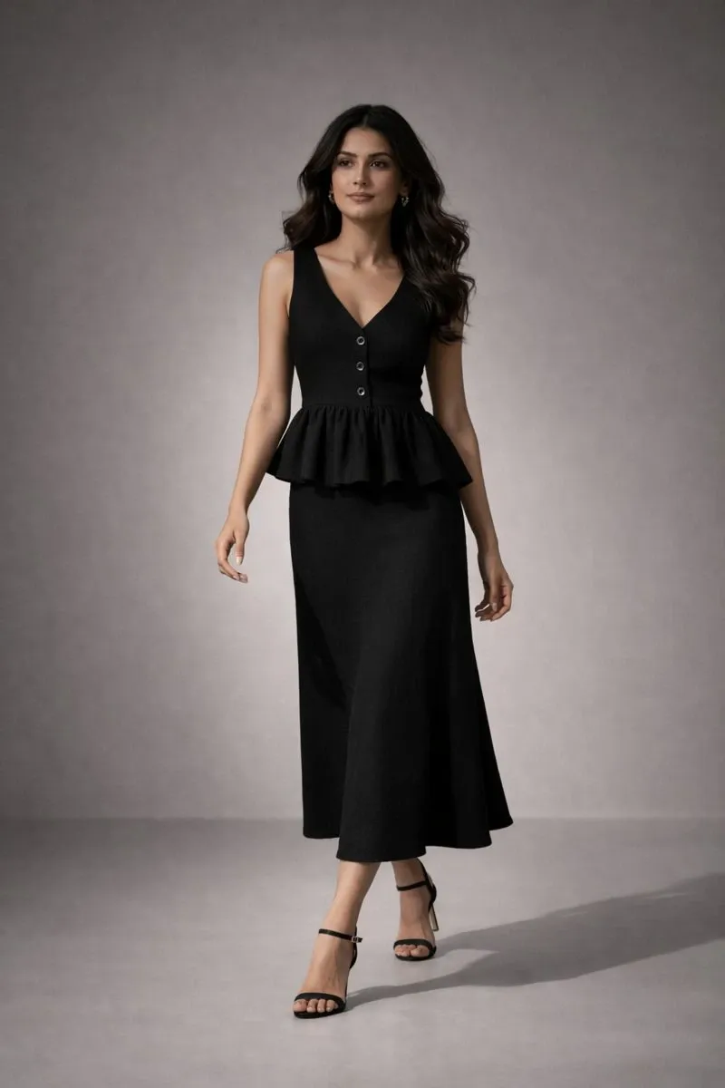 Midnight Drape Maxi Skirt