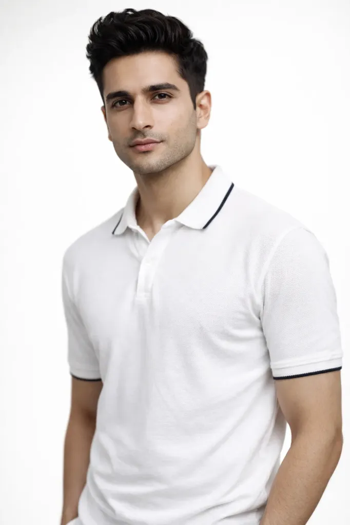 [PTS-XS7] White Polo T-shirt (XS)