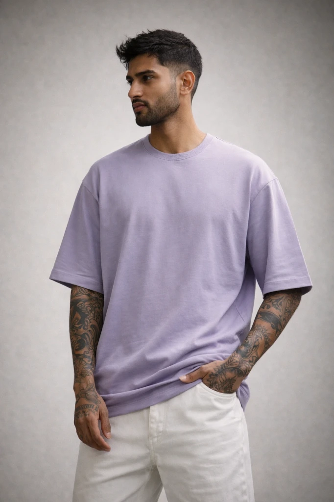 Lilac Grey Oversized T-shirt